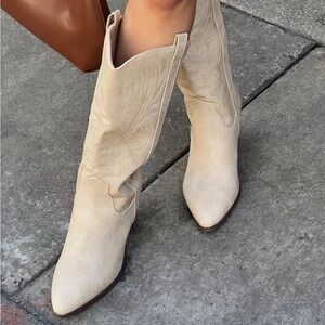 Princess Polly cream western boots